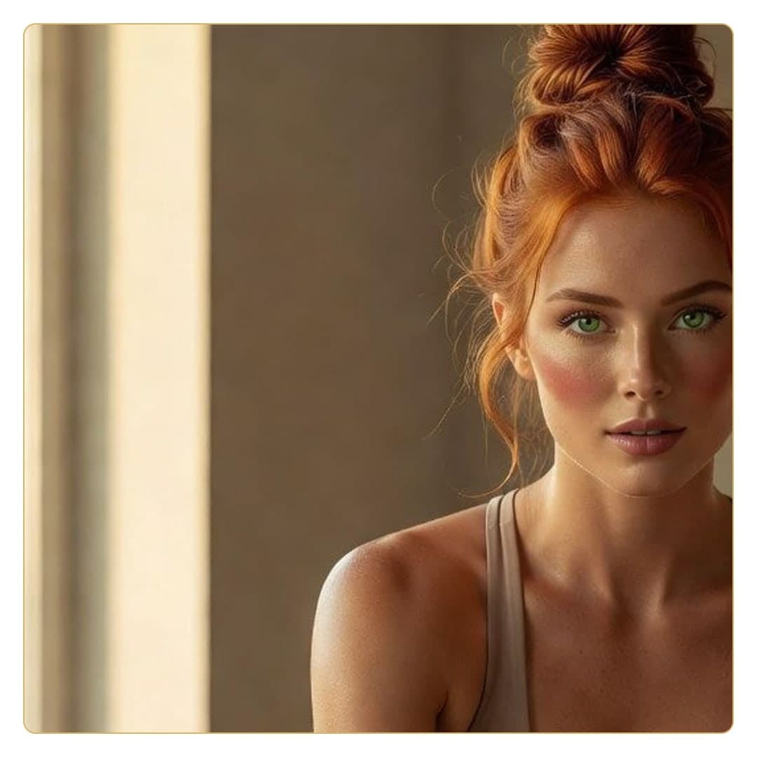 Close-up redhead beauty portrait