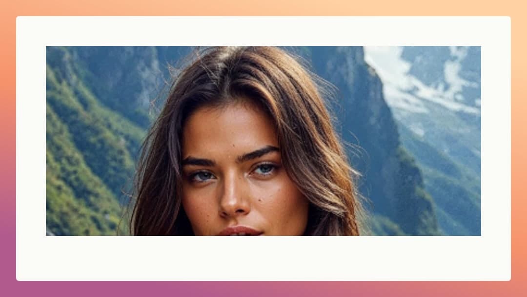 Hazel eyes selfie in mountains