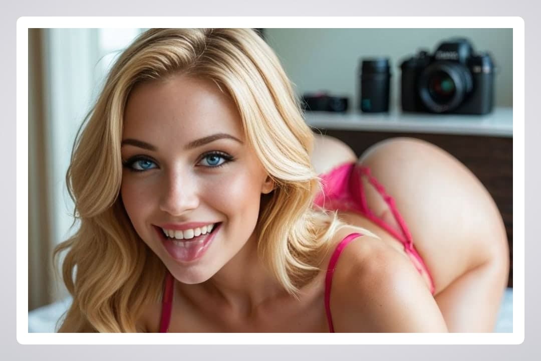 All fours POV pink lingerie