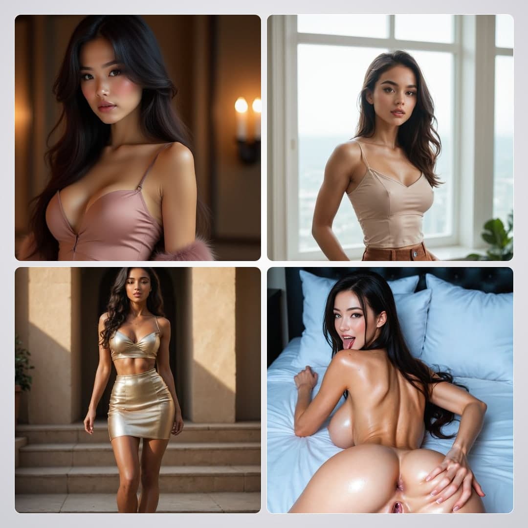 From behind spread on bed