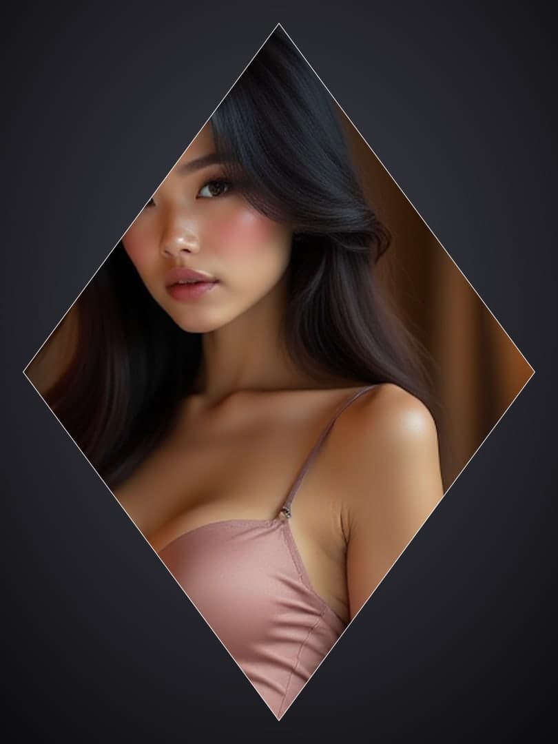 Dusty pink satin cleavage close-up