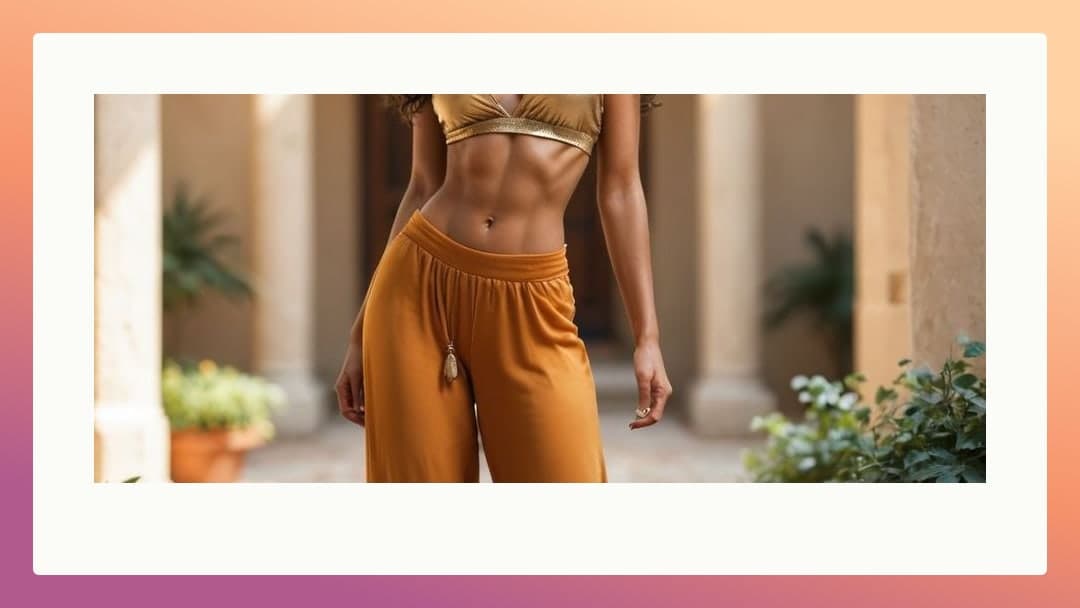 Raven hair dancer in gold halter