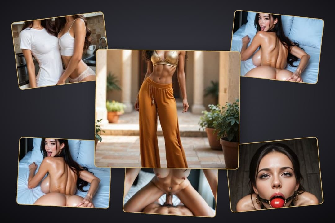 Gold crop top in sunlit courtyard