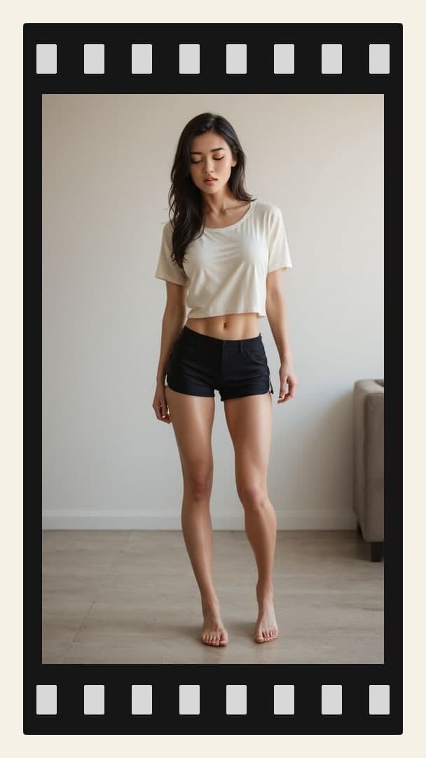 Athletic slim waist in crop top