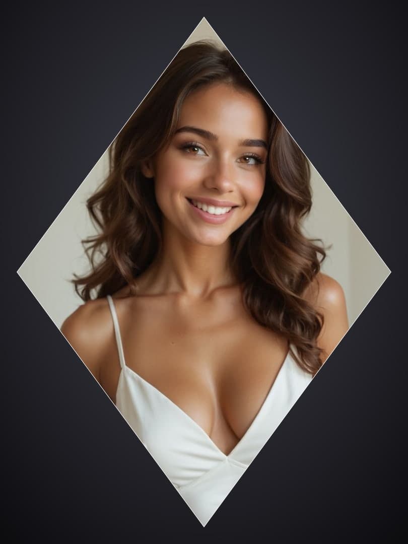Young adult brunette portrait in satin