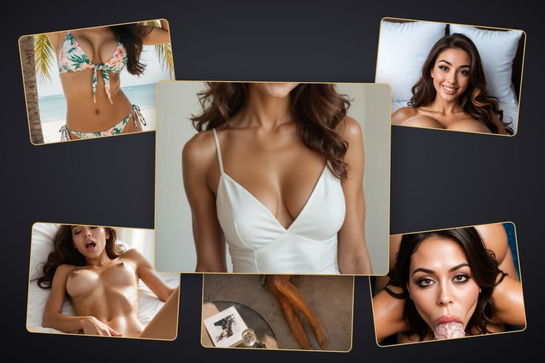 Long wavy brunette collage