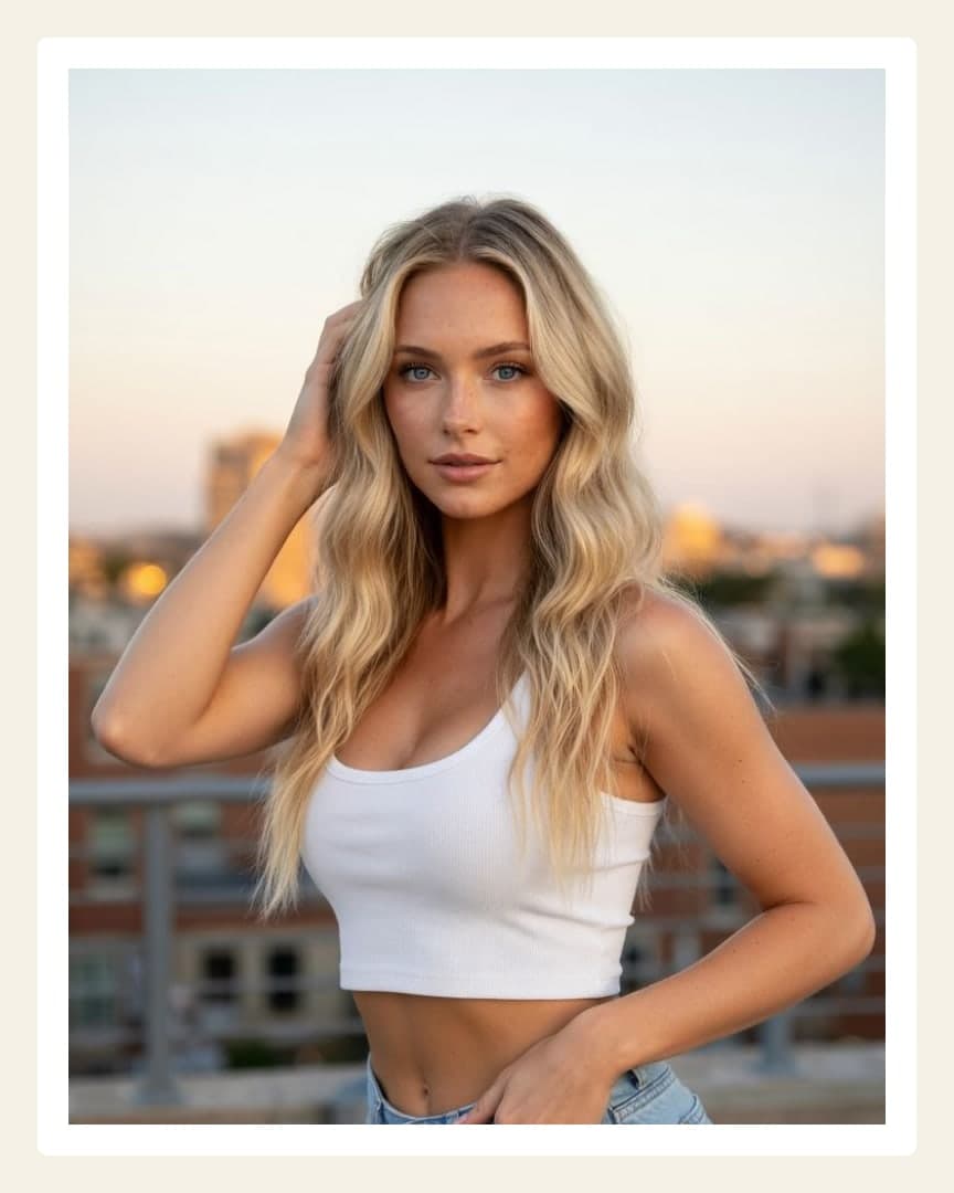 Blonde waves in sunset light