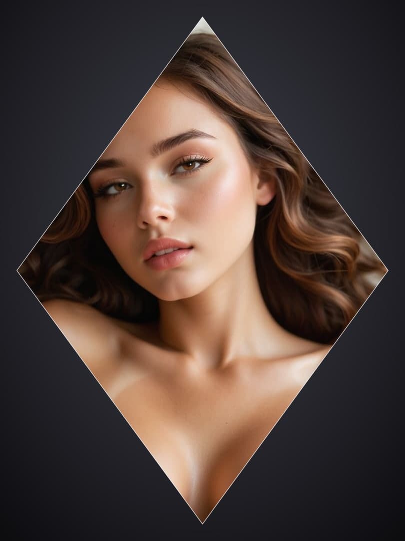 Curvy brunette close-up portrait