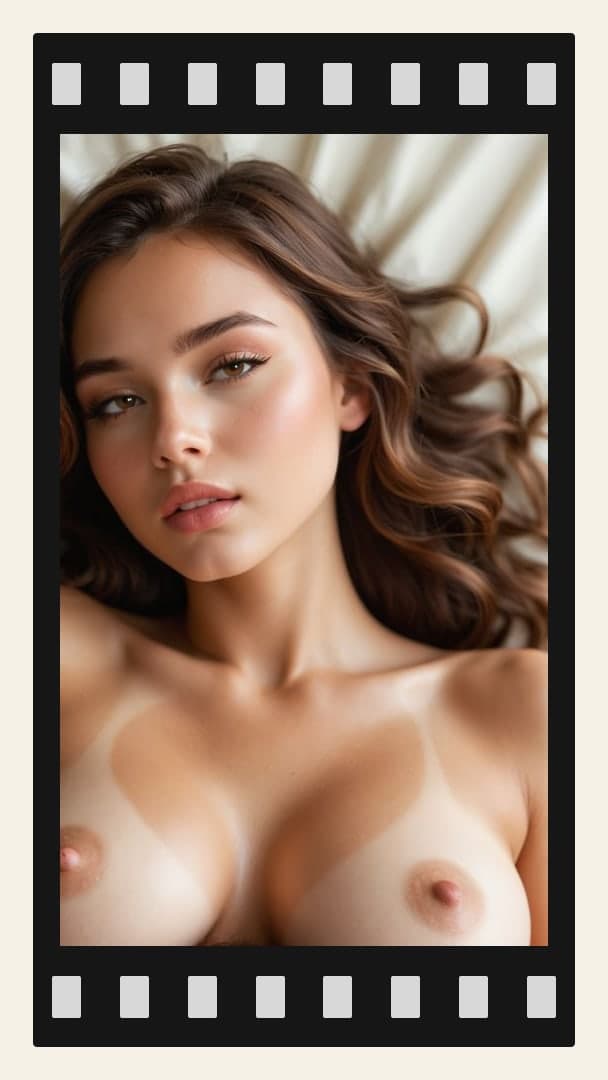 Topless POV from above on sheets