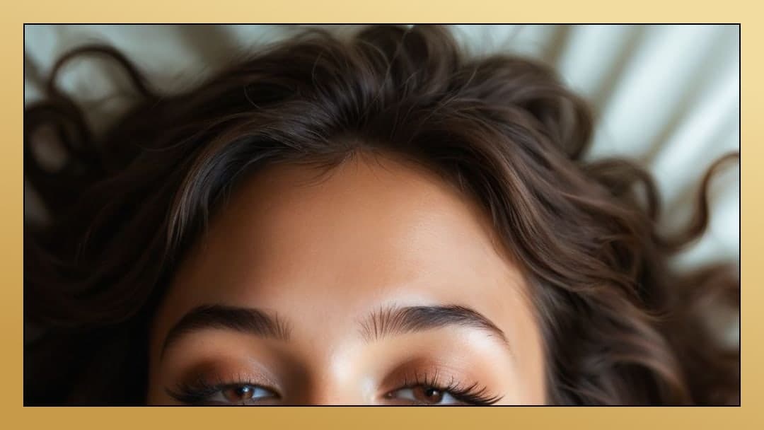 Close up face on white sheets
