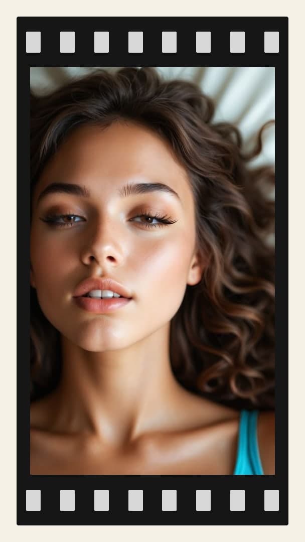 Long wavy hair bedroom gaze