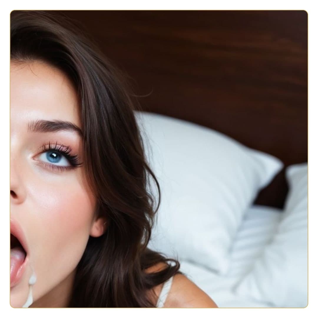 Curvy brunette facial close up