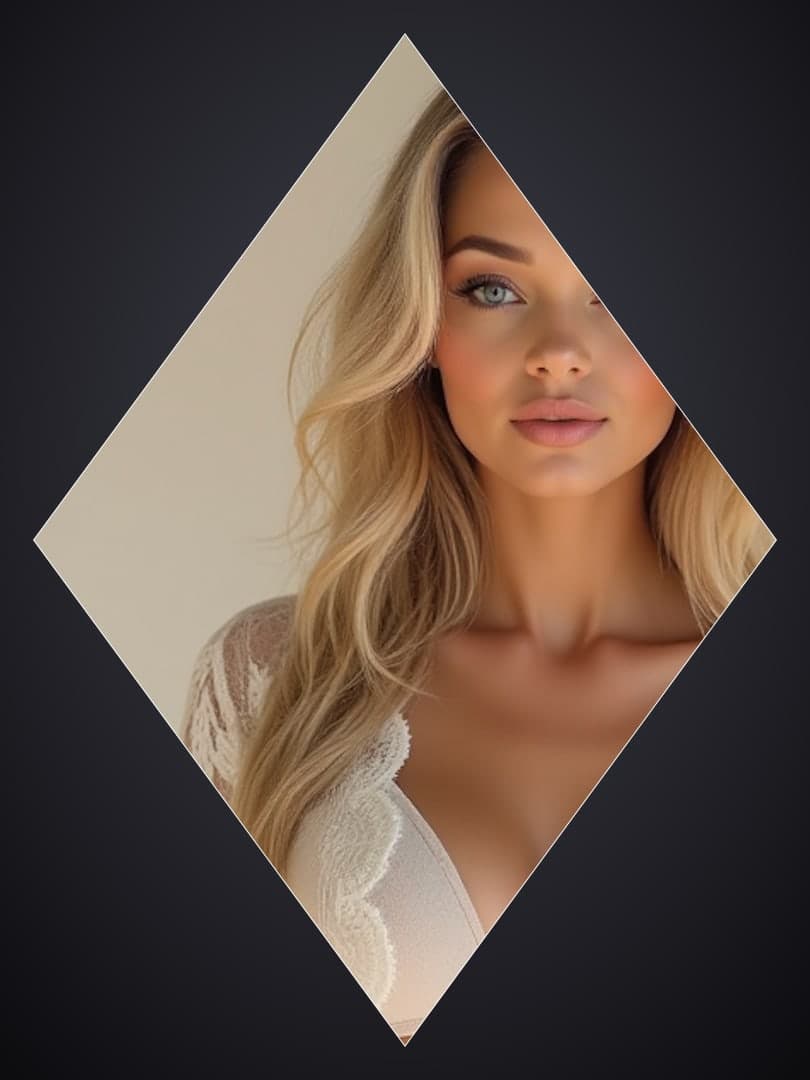 Young adult blonde in white lace