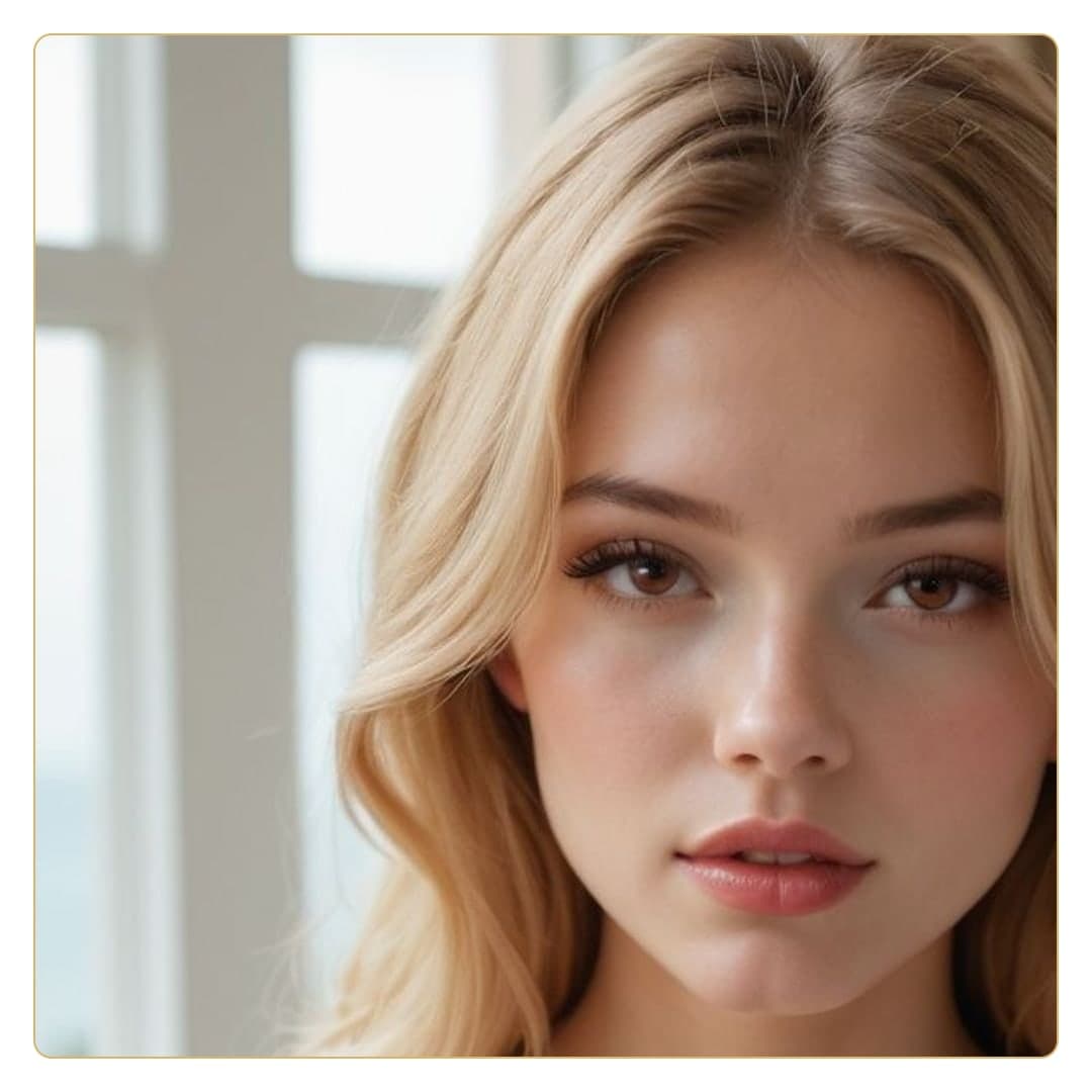 Blonde close-up beauty portrait