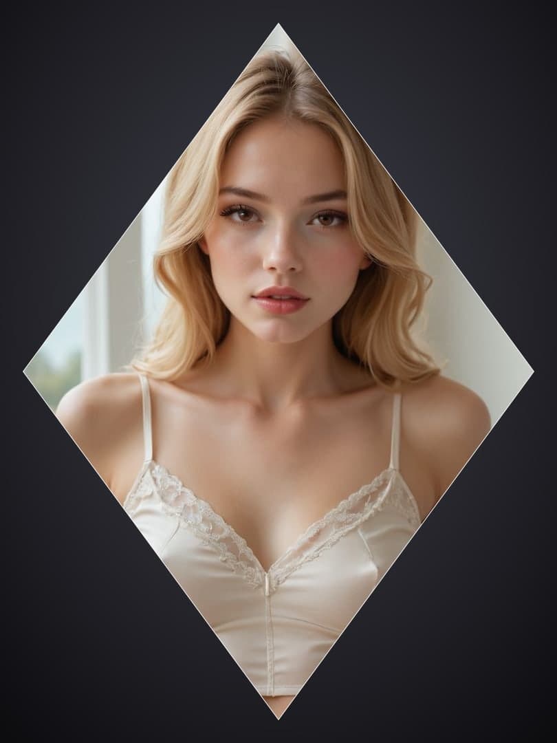 Young adult in satin camisole