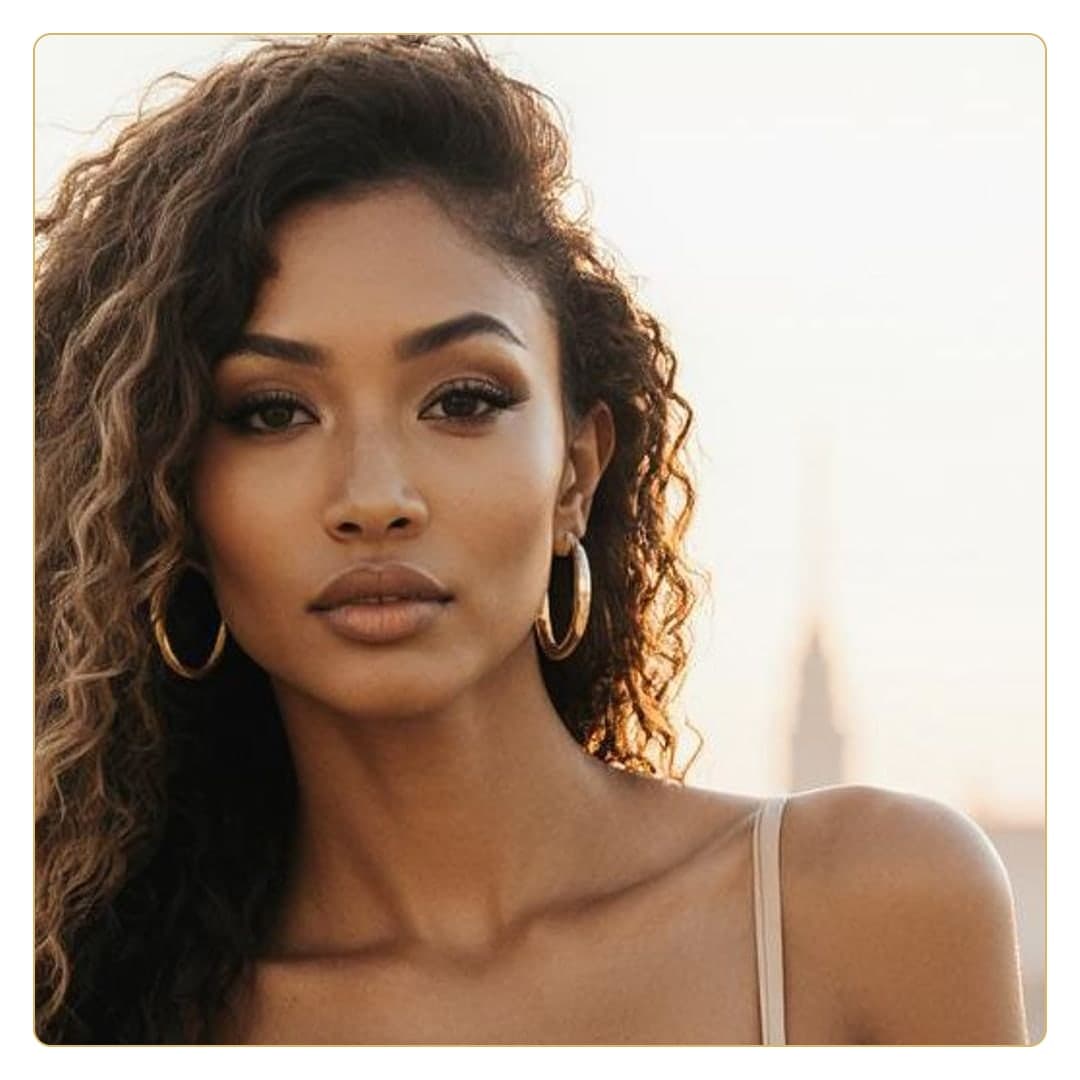 Close-up beauty headshot golden hour