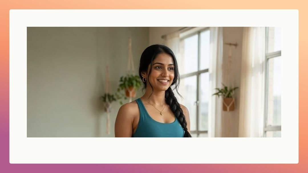Athletic Indian cleavage in teal tank