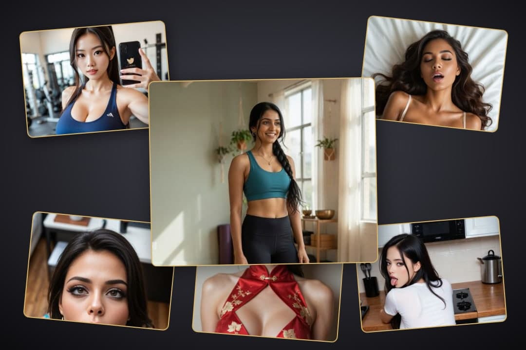 Young Indian model collage