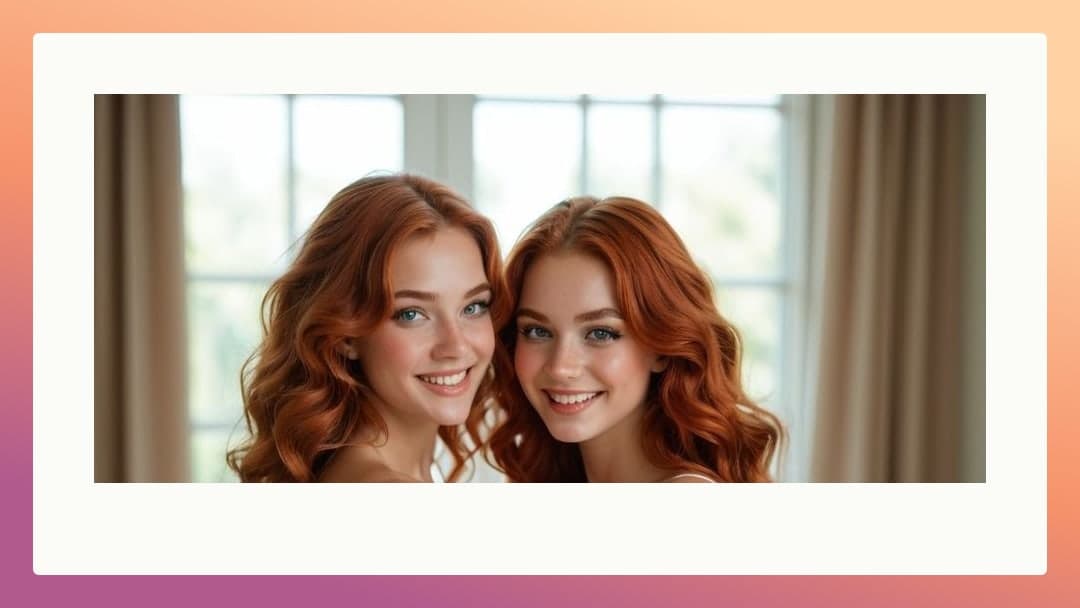 Topless redhead duo selfie