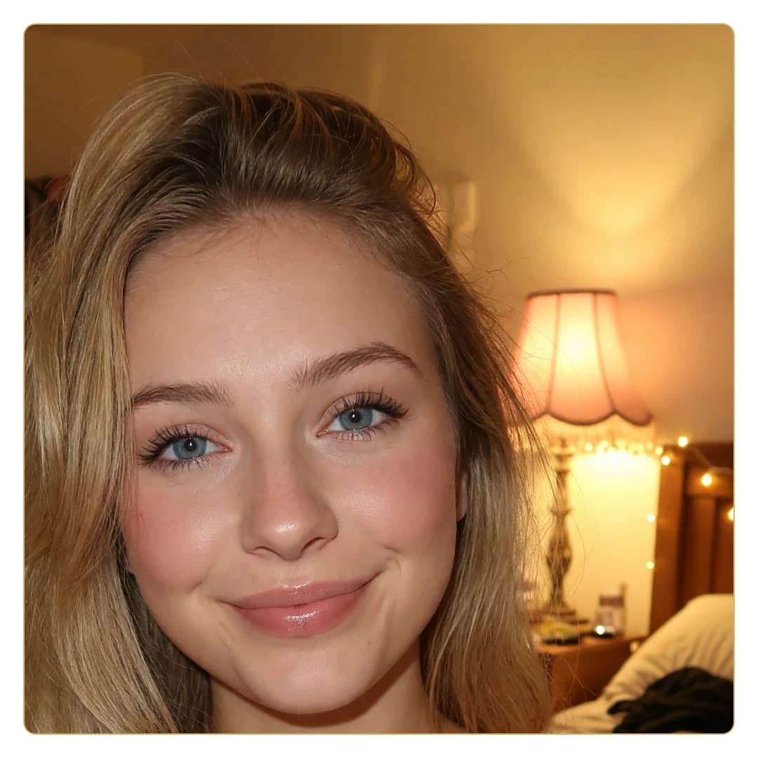Young adult blonde bedroom close-up