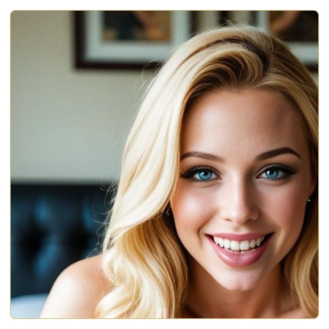 College blonde topless bedroom close-up