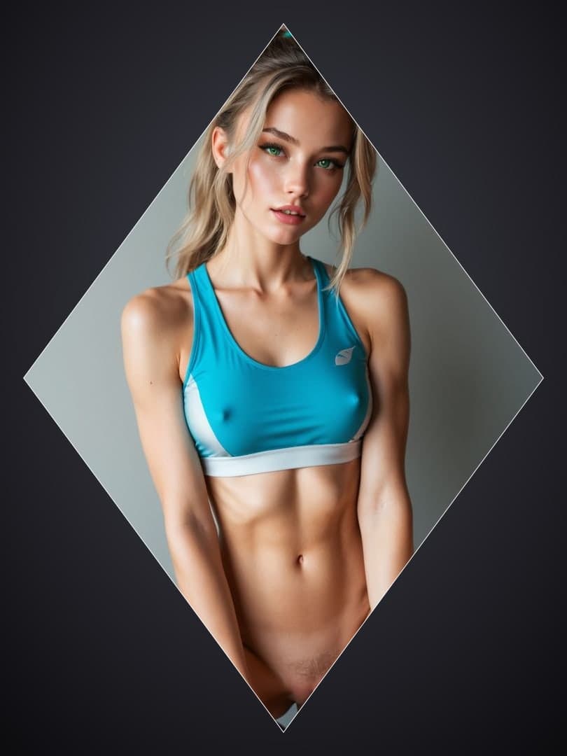 Young adult topless studio portrait
