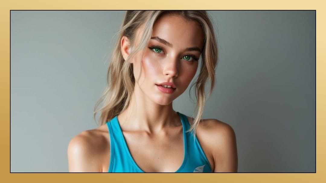 College blonde close up portrait