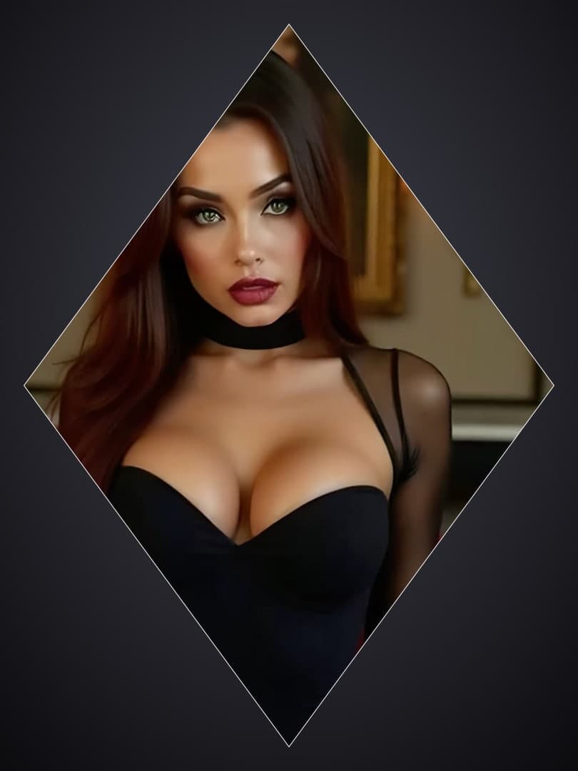 Corset cleavage portrait indoors