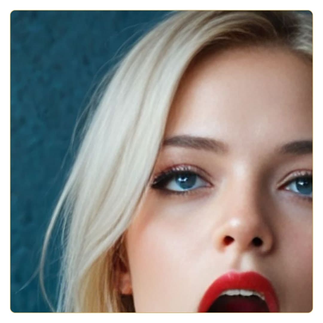 Curvy blonde close-up portrait