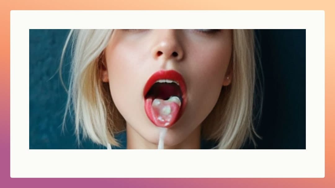Early 20s blonde cum tongue shot