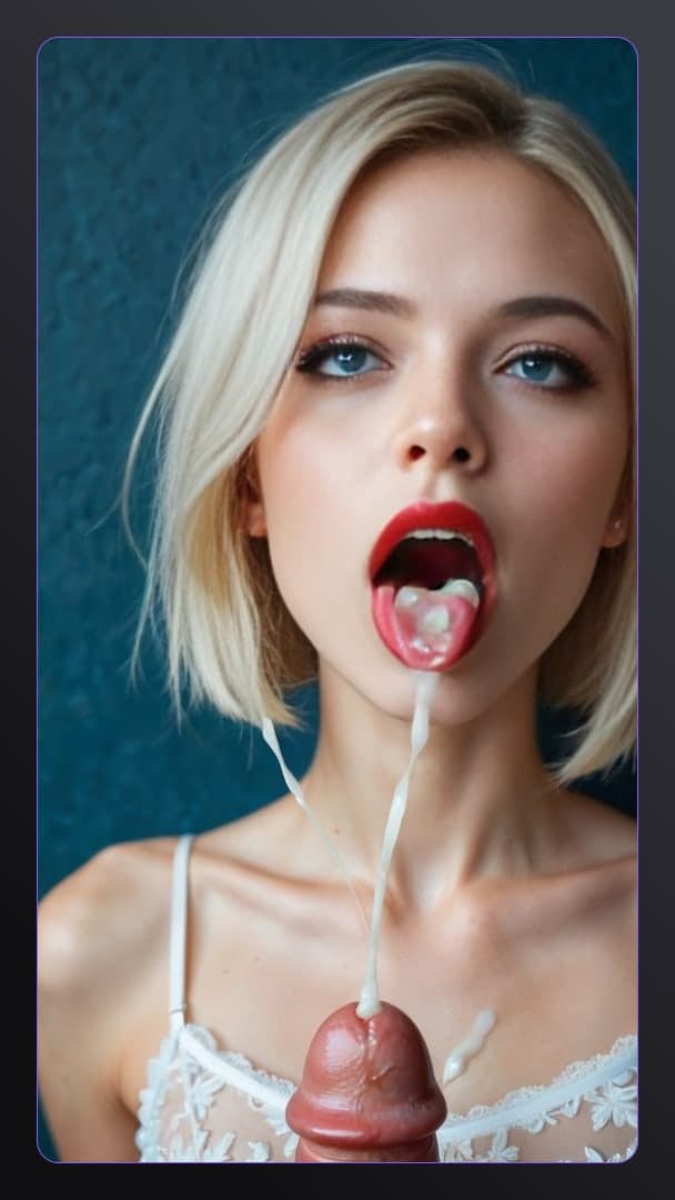Blonde in sheer camisole facial