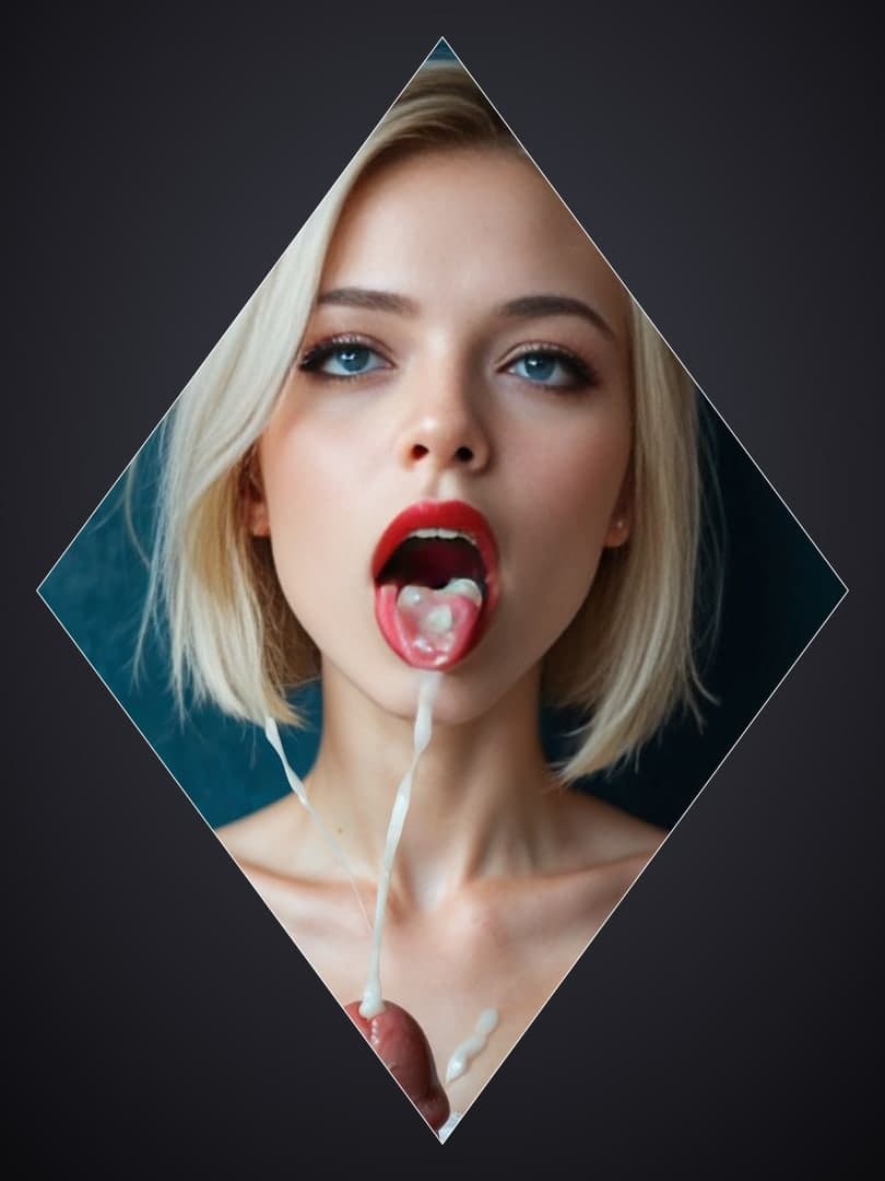 Blonde with blue eyes takes facial