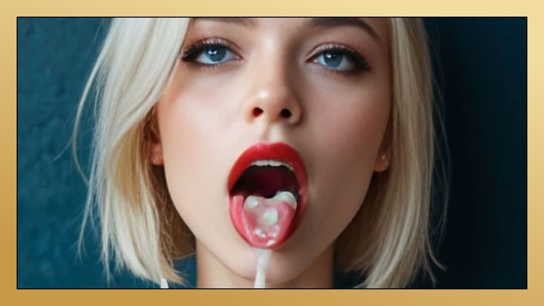 Platinum bob tongue out facial