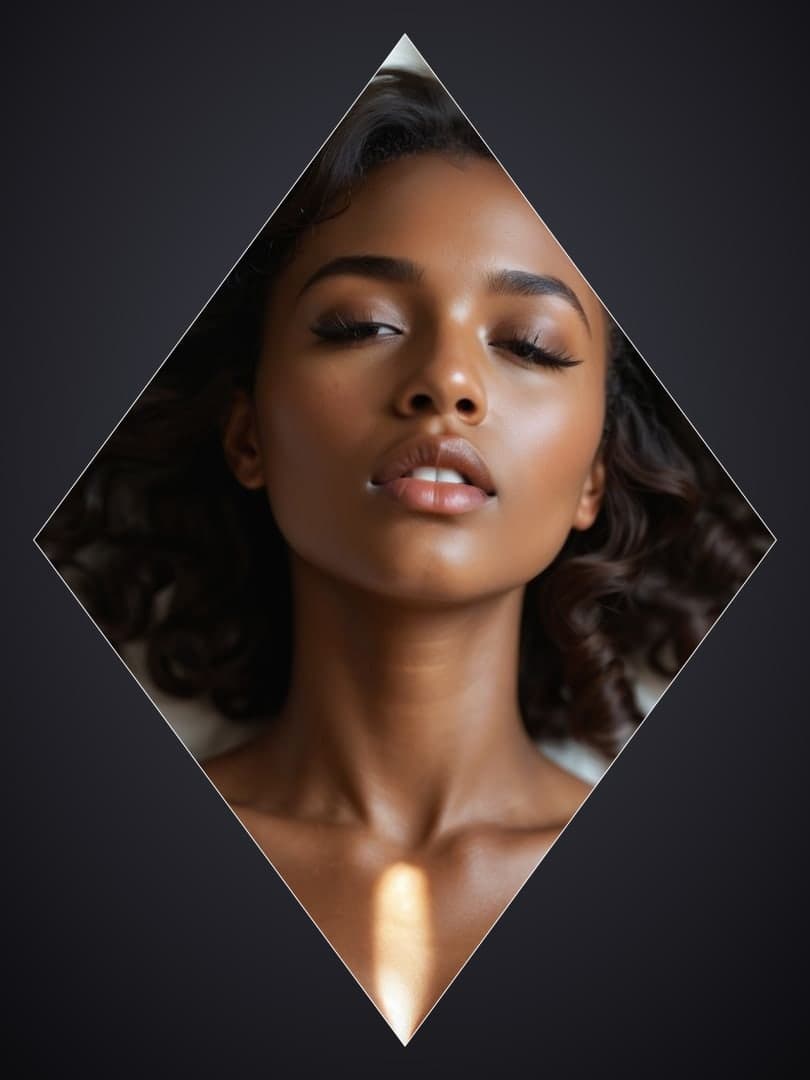 Diamond frame nude portrait