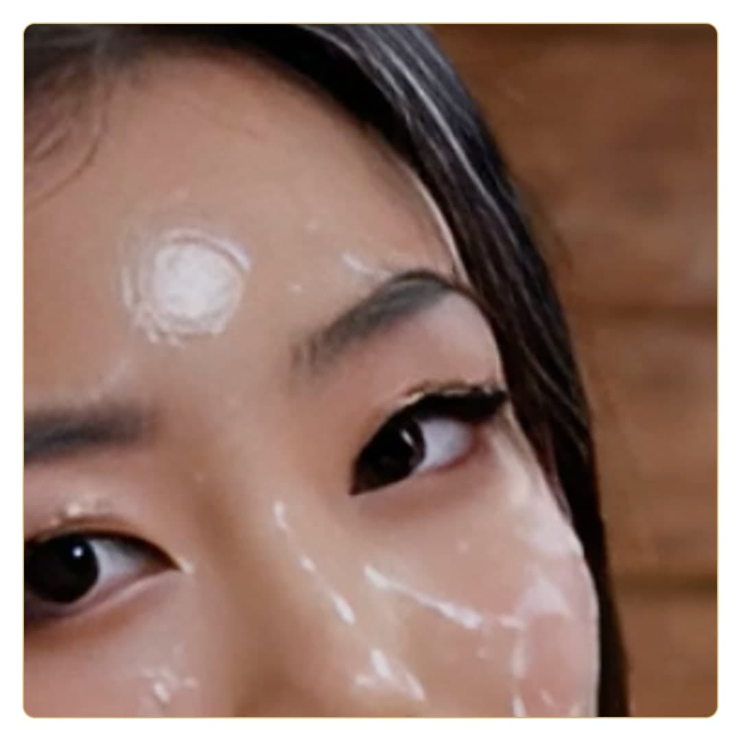 Slim Asian cum covered face