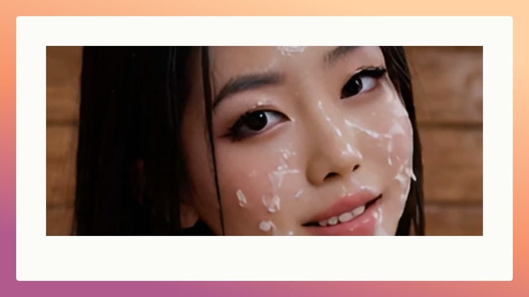 Asian facial close-up with cum