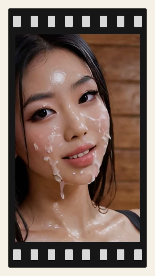 POV facial on Asian in black top