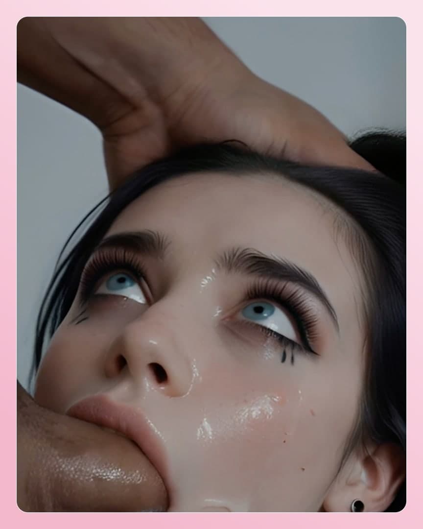 Brunette gets messy facial POV