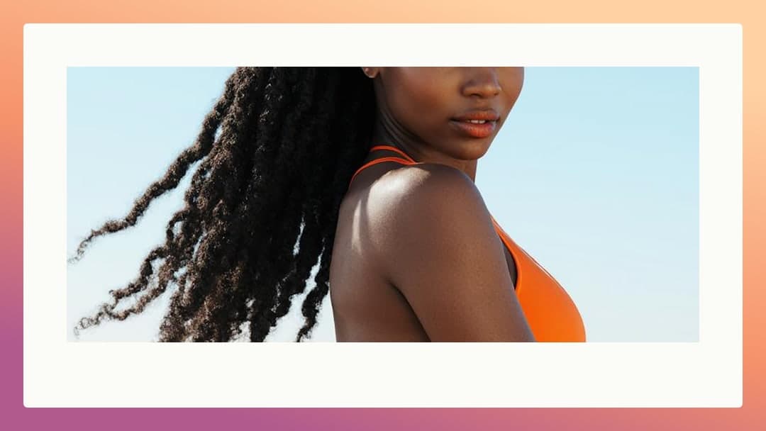Orange one-piece swimsuit outdoors
