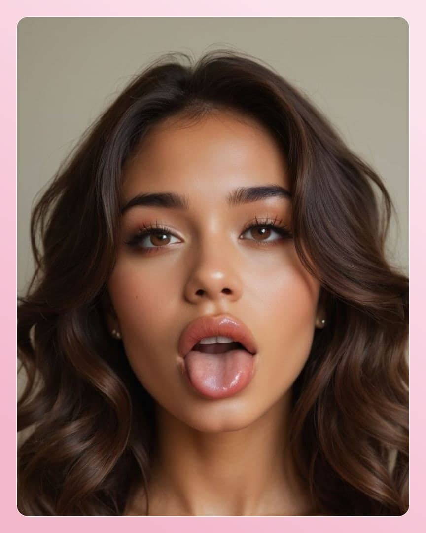 22 year old ahegao face closeup