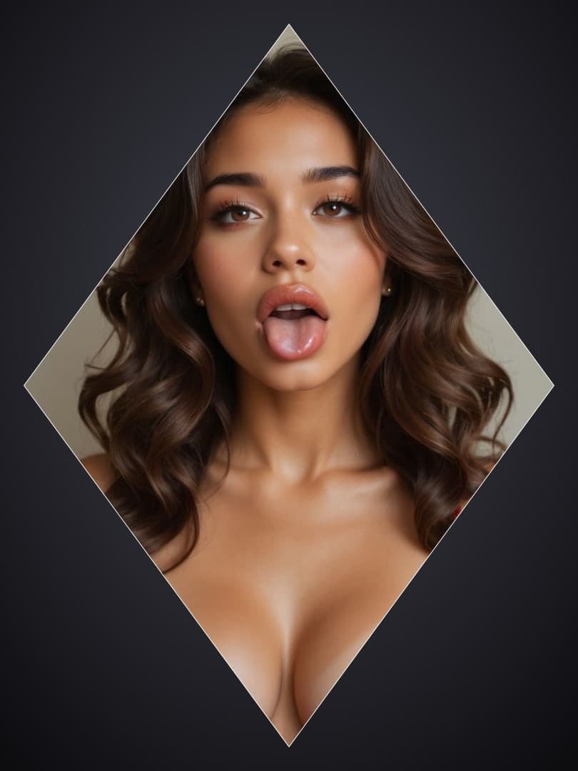 Tongue out close-up portrait
