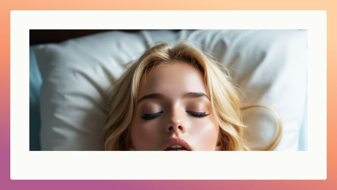 Blonde hair spread on white pillows
