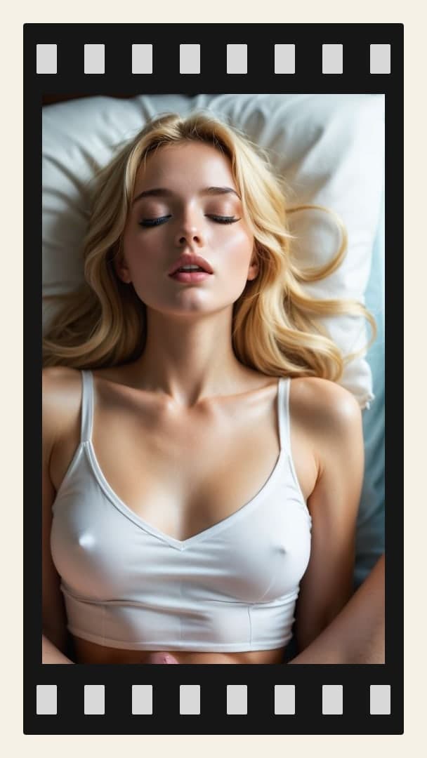 Early 20s blonde in white crop top