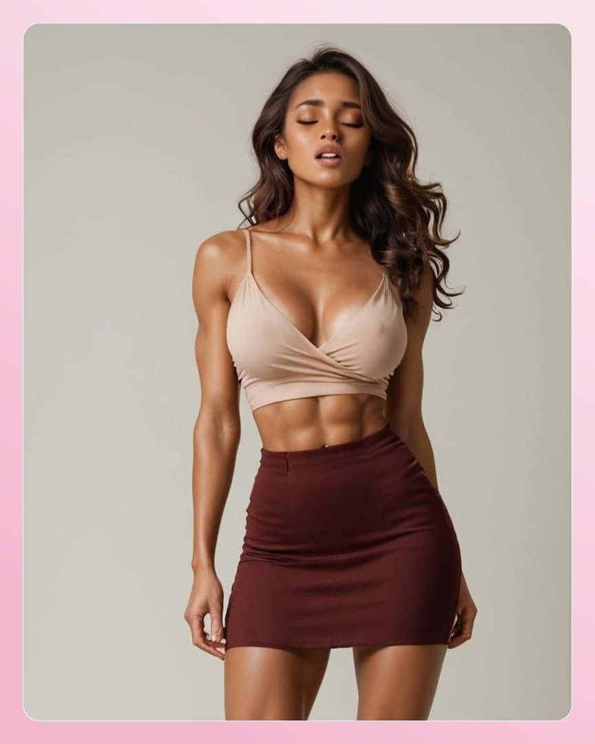 Waist-up studio portrait crop top