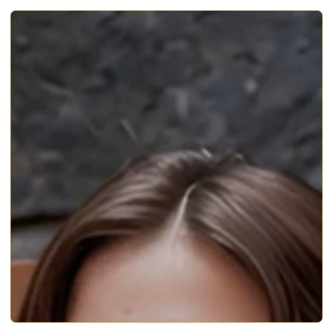 Top down brunette hair close-up