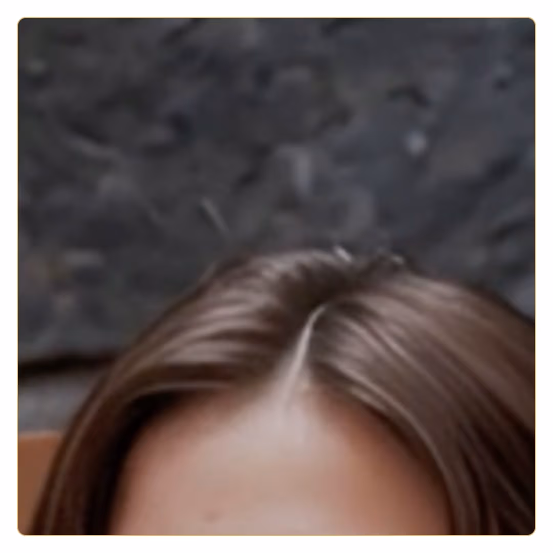 Top down brunette hair close-up
