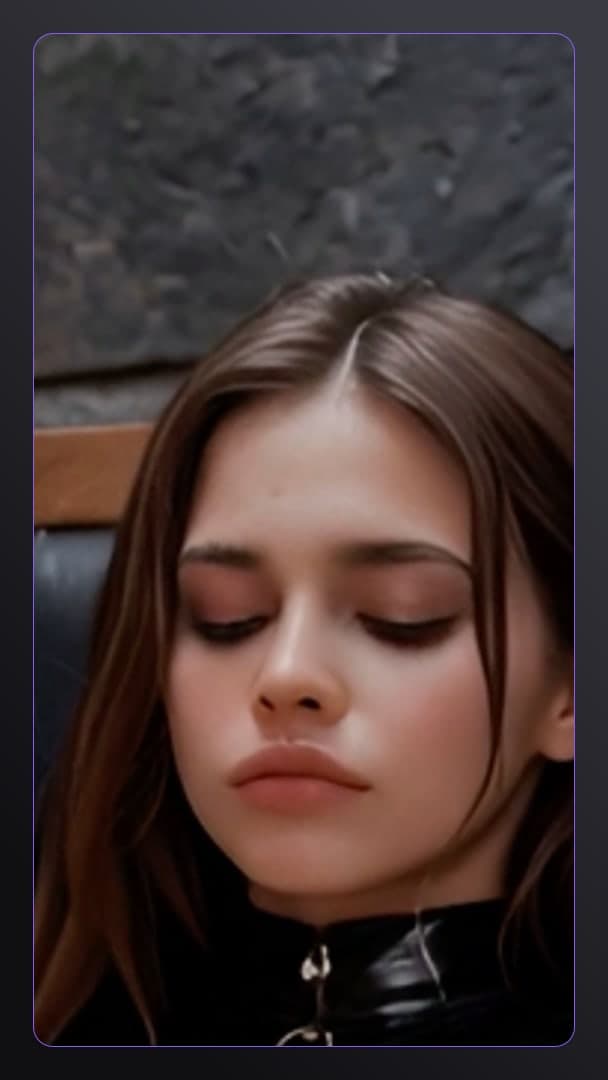 Brunette glossy lips close-up