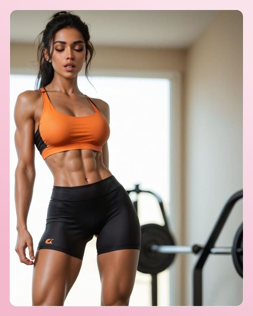 Athletic trainer in orange sports bra