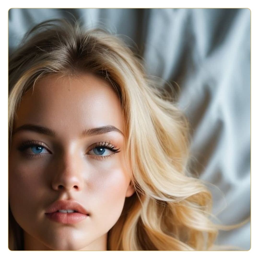 Young blonde close-up portrait