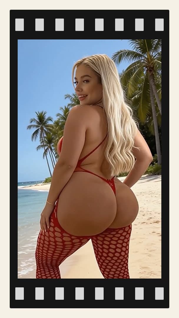 Young adult Latina beach pose